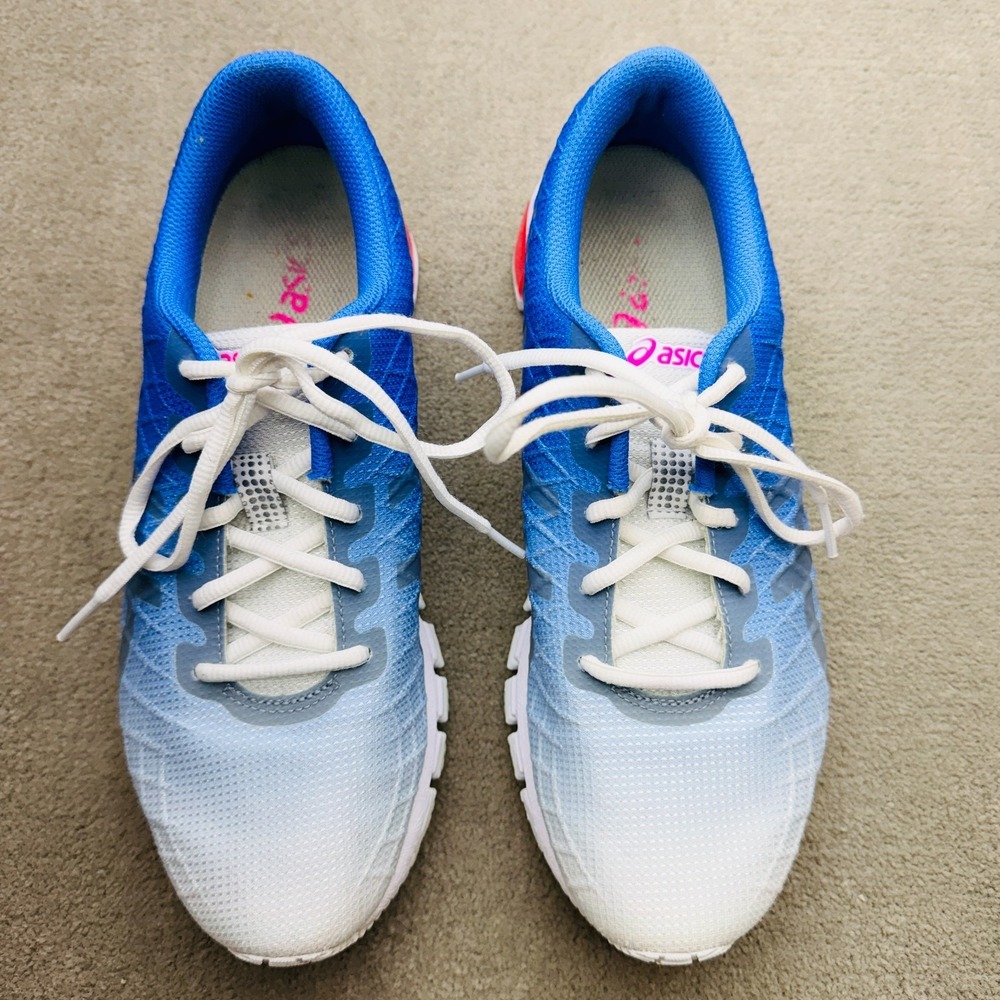 ASICS Women's Gel Quantum 180 4 1022A098 Blue White Low Running Shoes Size 9.5